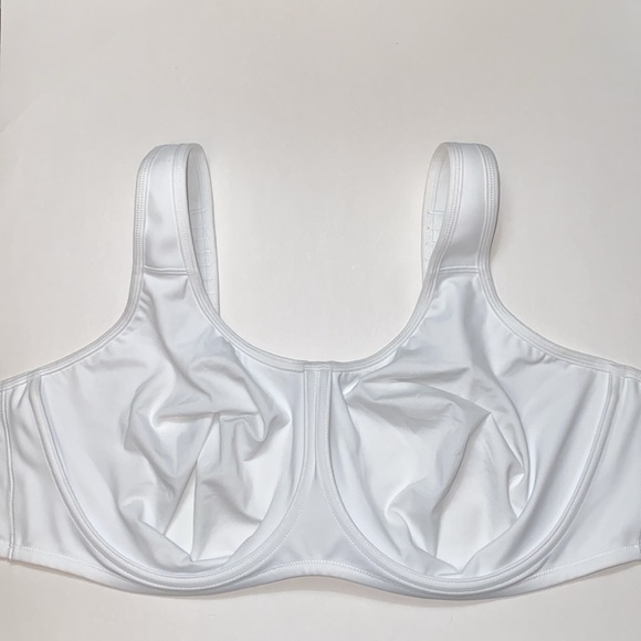 44F SYROKAN Sports Max Control Exterior Underwire Bra High Impact White Unpadded - Picture 4 of 13